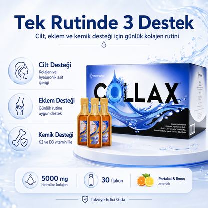 Collax Kolajen 30 Flakon | Cilt, Eklem ve Kemik Desteği İçin Günlük Kolajen Rutini