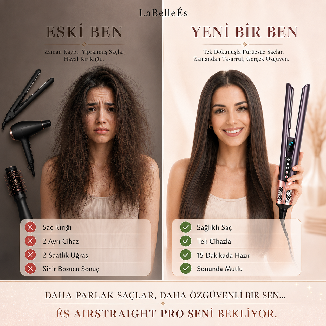 Saç Düzleştirici - ÉS AirStraight Pro™ İle Hızlı Düzleştirme