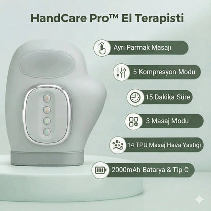 LaBelleÉs HandCare Pro El Terapisti Isıtmalı Akıllı Kompresyonlu El Masaj Aleti