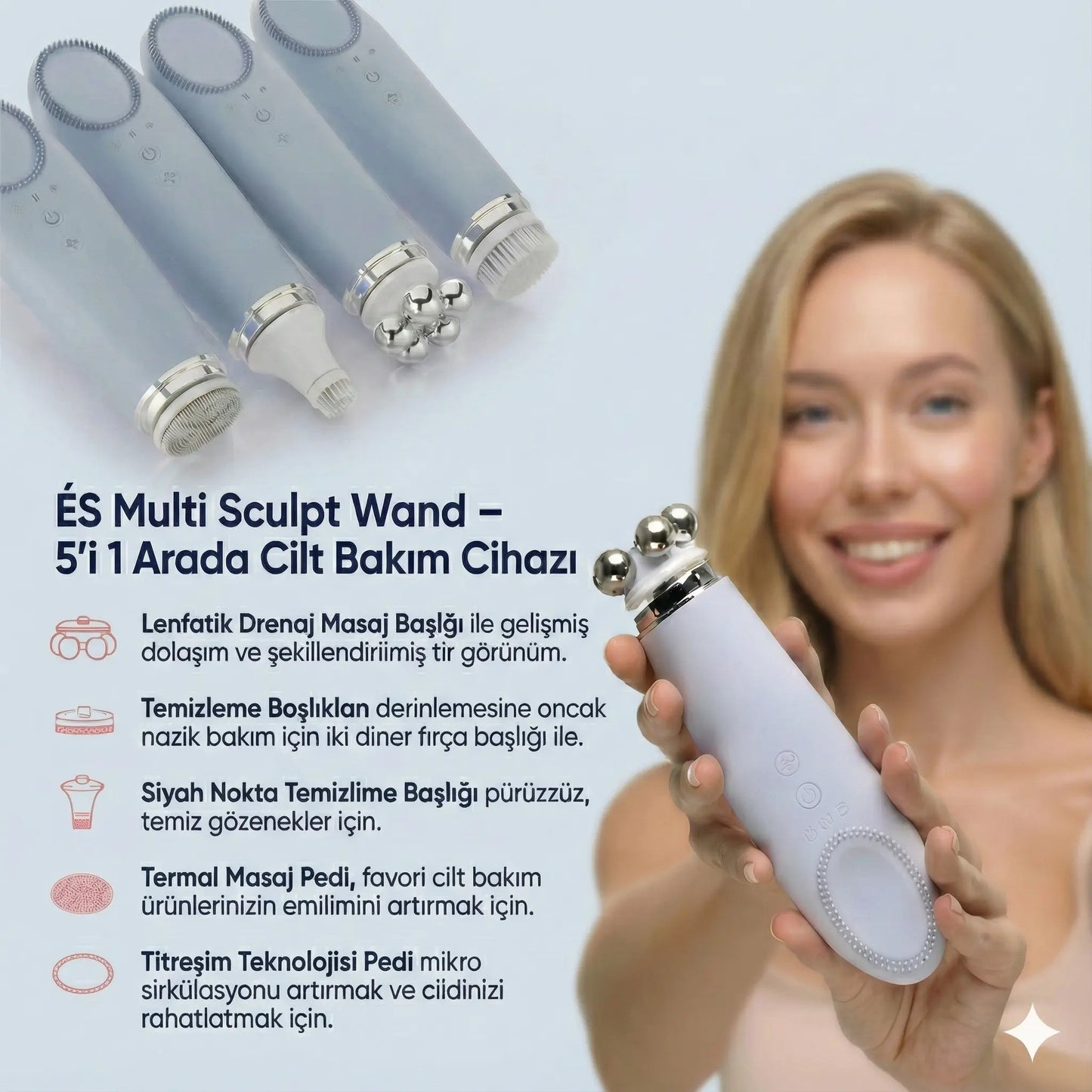 ÉS Multi Sculpt Wand – 5’i 1 Arada Cilt Bakım Cihazı LaBelleÉs