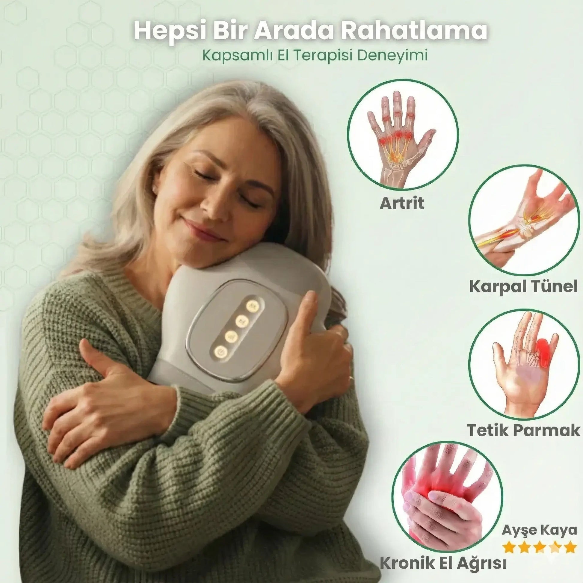 LaBelleÉs HandCare Pro El Terapisti Isıtmalı Akıllı Kompresyonlu El Masaj Aleti