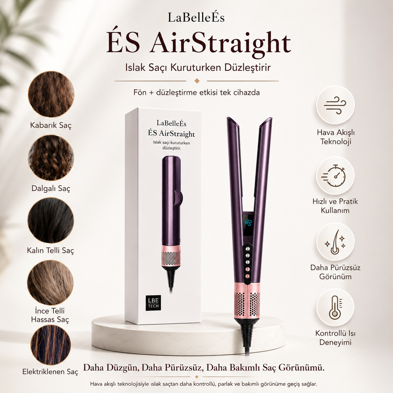 Saç Düzleştirici - ÉS AirStraight Pro™ İle Hızlı Düzleştirme