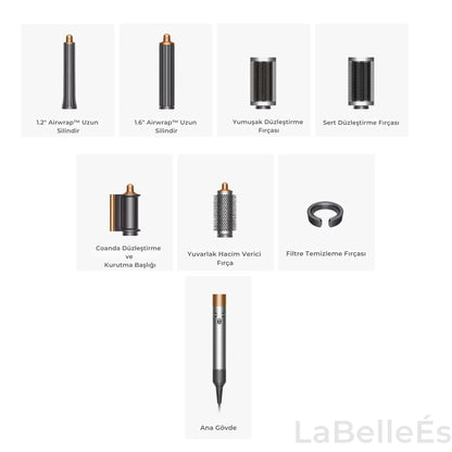 LaBelleÉs AirWrap Pro Long 6 Başlıklı Profesyonel Saç Şekillendirici