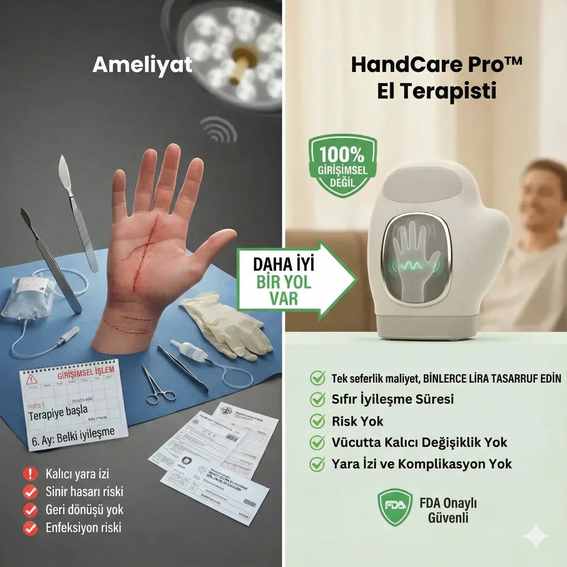 LaBelleÉs HandCare Pro El Terapisti Isıtmalı Akıllı Kompresyonlu El Masaj Aleti