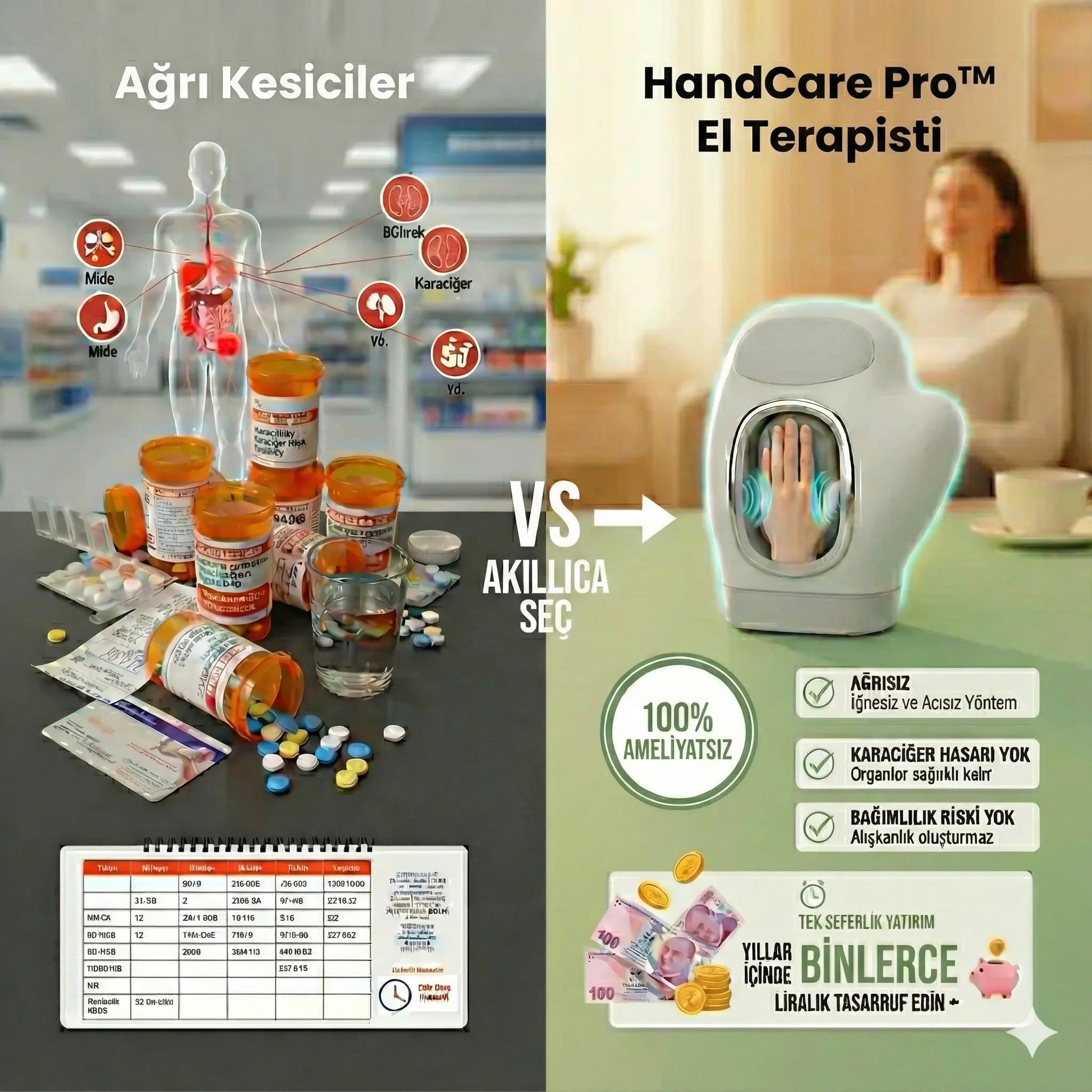 LaBelleÉs HandCare Pro El Terapisti Isıtmalı Akıllı Kompresyonlu El Masaj Aleti