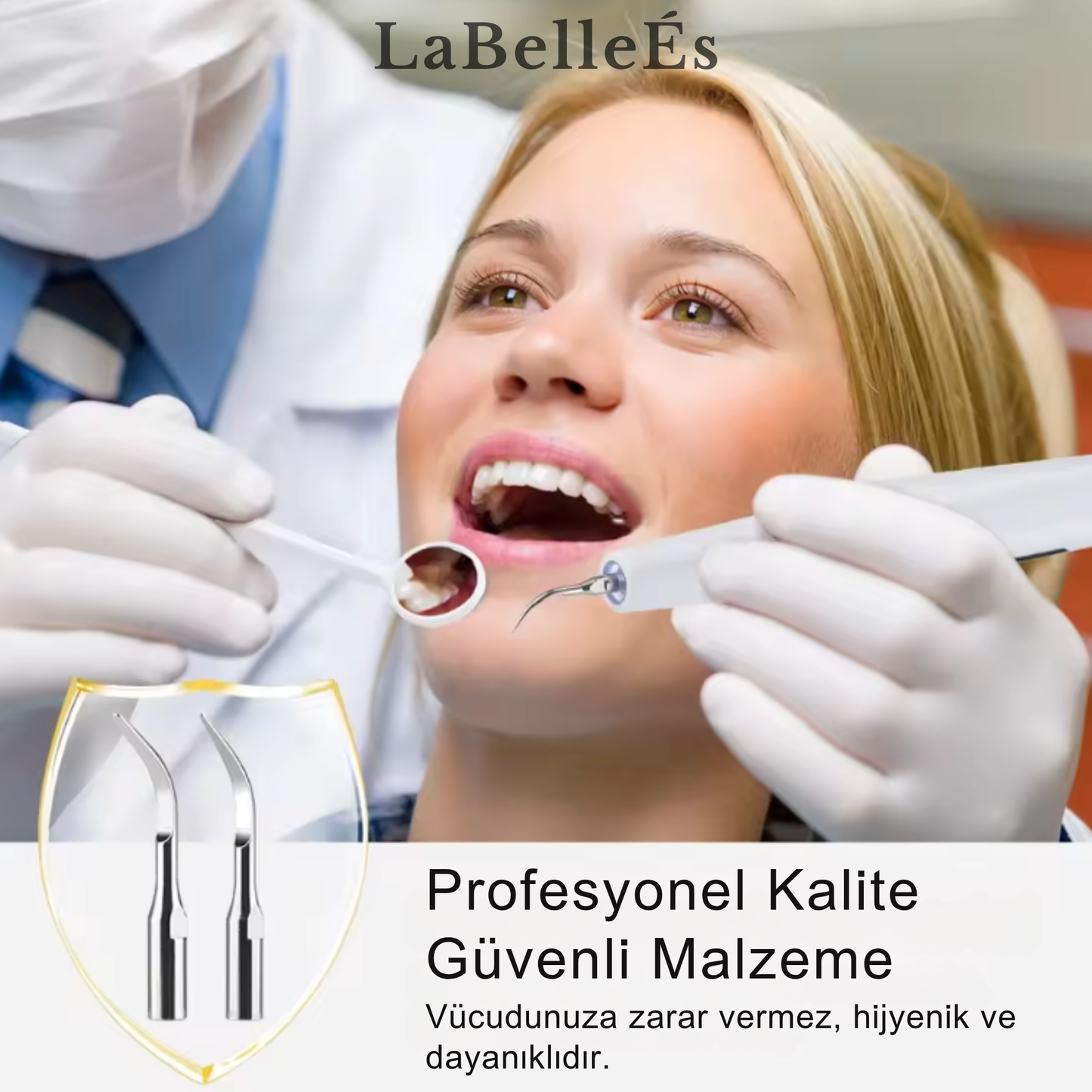 جهاز إزالة الجير بالموجات فوق الصوتية SmilePro™ من LaBelleÉs - جهاز عناية احترافي مزود بخمسة أوضاع إضاءة LED