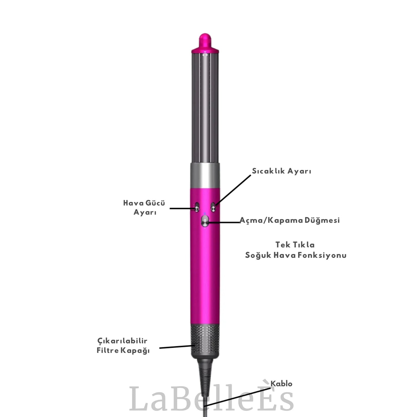 LaBelleÉs AirWrap Pro Long 6 Başlıklı Profesyonel Saç Şekillendirici